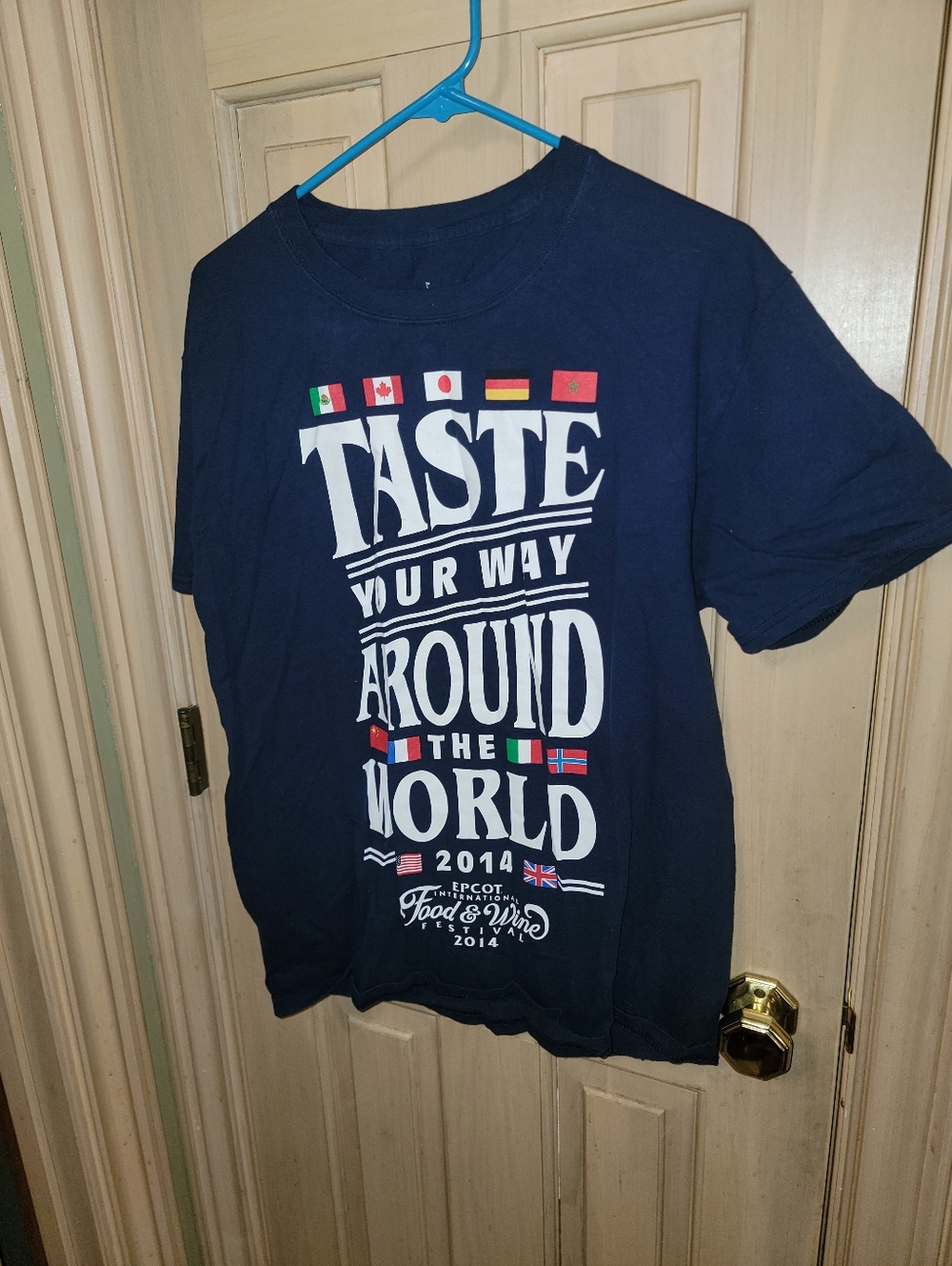 Walt DisneyEpcot International Food & Wine Festival 2014 Navy T-shirt Sz M EUC